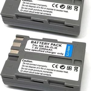 2 Pack En-el3e Battery Compatible With Nikon D700 D90 D50 D70s D300s