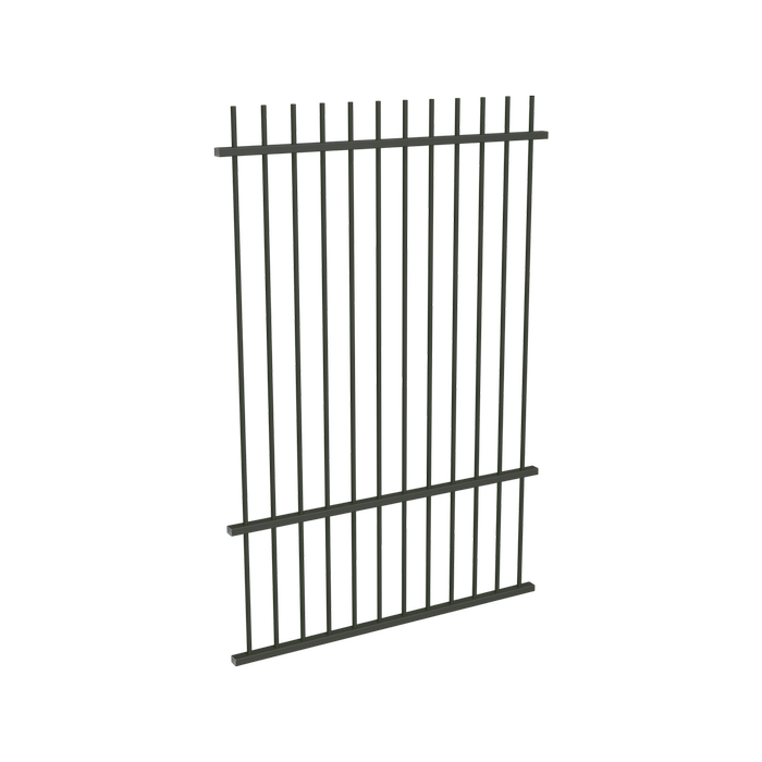 ProtectorAl 0350 - 1200 x 1800 mm Woodland Grey Aluminium Pool Fence Panel Picket Top with Midrail