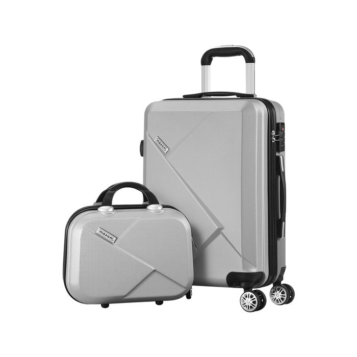 Mazam 2PCS Luggage Suitcase Set TSA Lock Silver