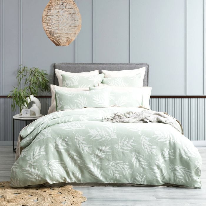Renee Taylor Native Cotton Jacquard King Quilt Cover Set Juniper