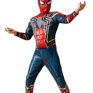 Deluxe Boys Iron Spiderman Muscle Chest Costume - 3-5