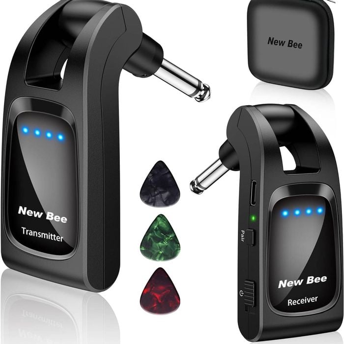 New bee Wireless Guitar System 2.4GHz with 6 Channels Rechargeable Audio
