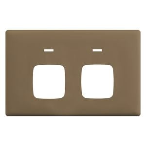 HPM LINEA Double Autoswitch Powerpoint Coverplate - Ninja Khaki