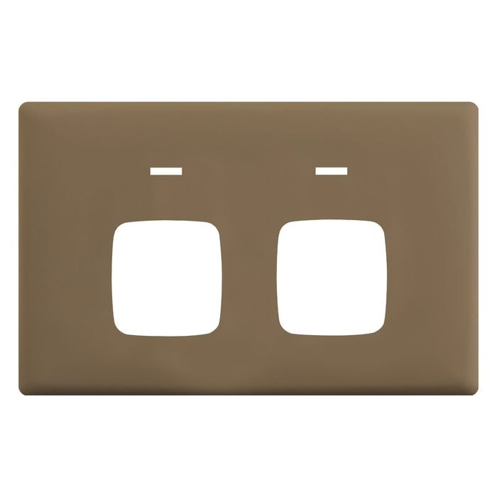 HPM LINEA Double Autoswitch Powerpoint Coverplate - Ninja Khaki