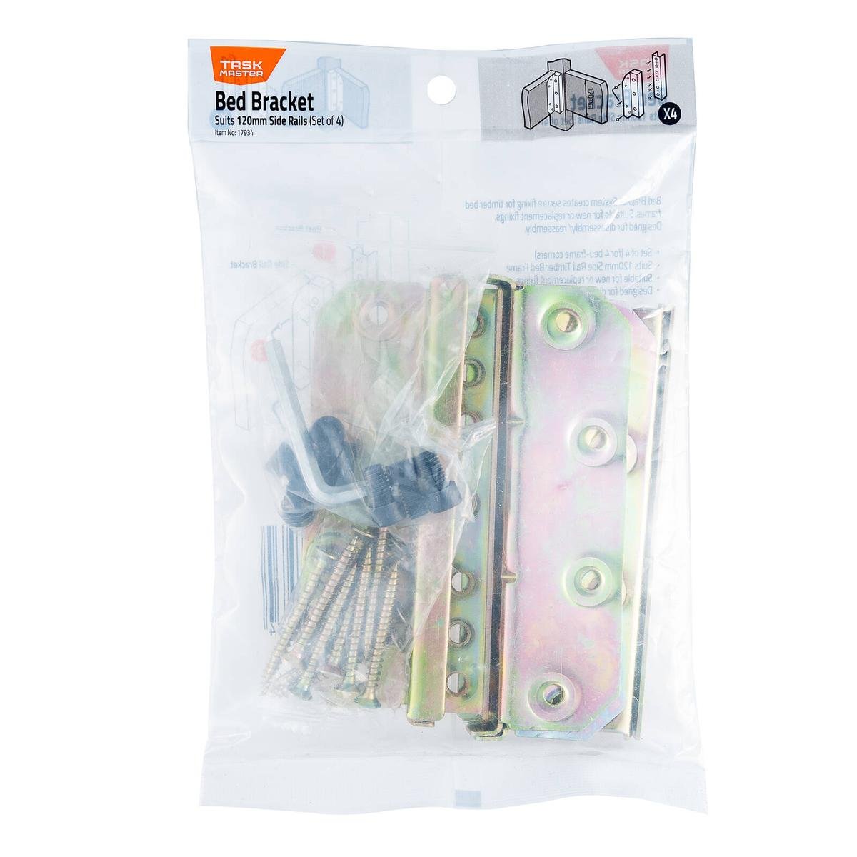 Taskmaster 120 x 40mm Bed Bracket - 4 Set - Bunnings Australia