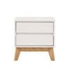 Design Square Audrey Wooden Nightstand Bedside Table 2-Drawers White