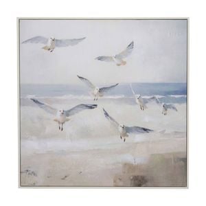 Lvd Hand-finished Wood Framed Canvas Seagulls Print Home Decor 80x80cm