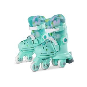 YVolution Twista Learner/Inline Roller Skates Size 7-11 Green 2y+