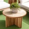 Marquee 700 x 700 x 400mm Natural Travertine Tile Fluted Coffee Table