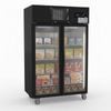 Thermaster Double Glass Door Black Stainless Steel Upright Freezer  - Display Freezers (SUFG1000B)
