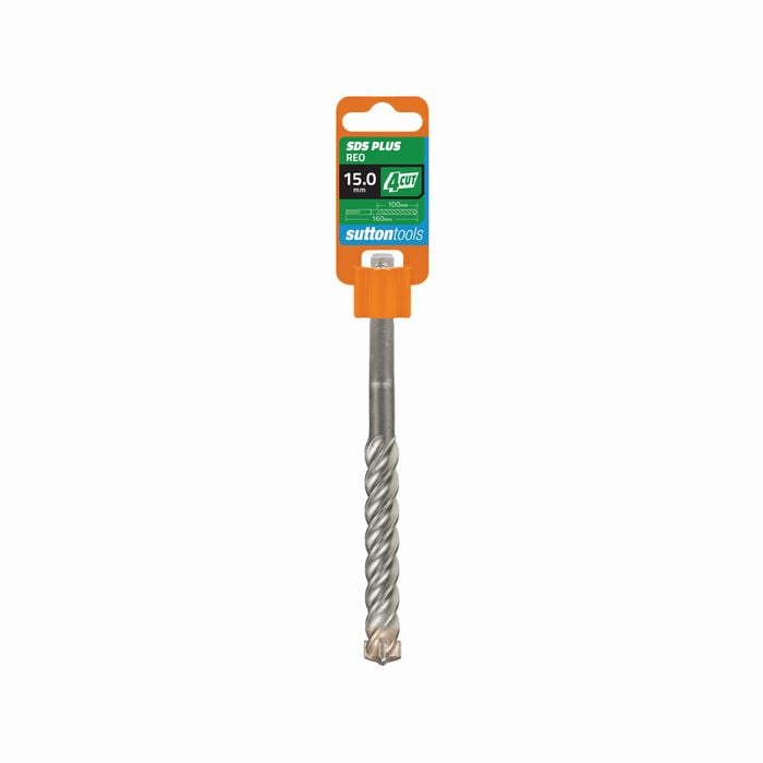 Sutton Tools 15 x 160mm 4 Cut SDS Plus Masonry Drill Bit