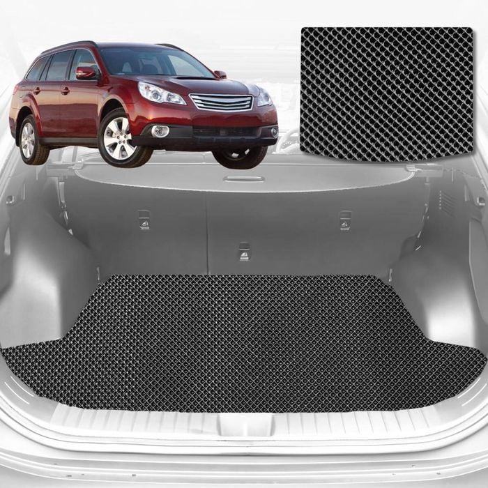 6D Diamond Car Boot Mat for Subaru Outback 4GEN2009-2014-Wagon-Cargo Mat-Black-Outback GT
