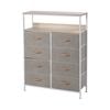 Sherwood Luna 8 Chest Of Drawers Lowboy Dresser Double Wooden Shelf Cream