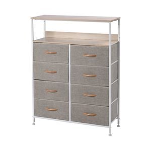 Sherwood Luna 8 Chest Of Drawers Lowboy Dresser Double Wooden Shelf Cream