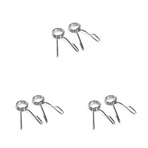 3x 2pc Olympic Spring Collars Pair For 50mm Weight Handle Bar Silver