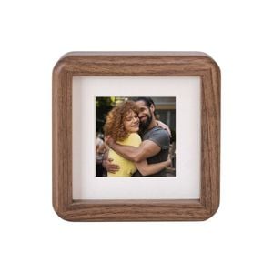 VeeArt Wooden Photo Frame Square Walnut 4x4" Elliot Series