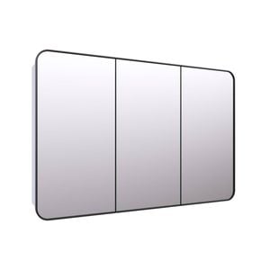 Future Glass Calla Rectangle Mirror Cabinet 800 X 1200mm - Black