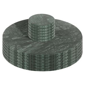 Argon Tableware Round Marble Placemats & Round Coasters Green Kitchen Dining Table Mats Bar Drinks Coaster Protector Place Mats