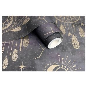 Dreamcatcher Black/Gold Wallpaper  53cm x 10.05m