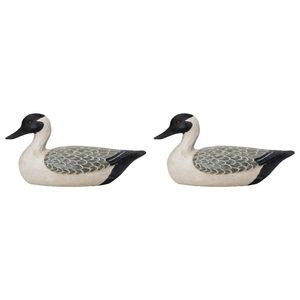2x LVD Resin Seated Duck Sculpture Decorative Ornament Home/Office Decor 31cm
