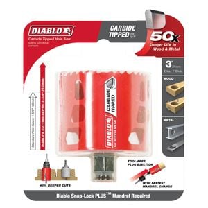 Diablo 76mm Carbide-Tipped Wood And Metal Hole Saw