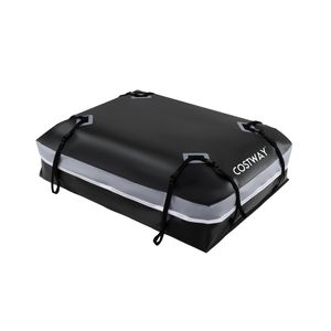 Costway Car Rooftop Cargo Carrier 600 L Waterproof Heavy-Duty PVC Roof Bag-Grey
