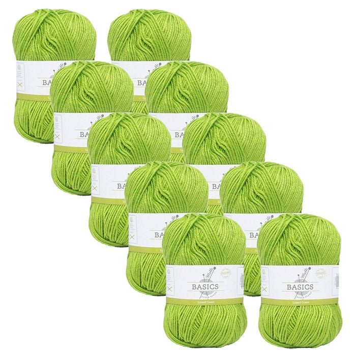10x Malli Lizard Grn Blend Basic 100g Knitting/crochet Yarn Acrylic/poly