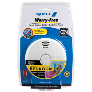 Quell Worry-Free Bedroom Talking Voice Photoelectric Alarm
