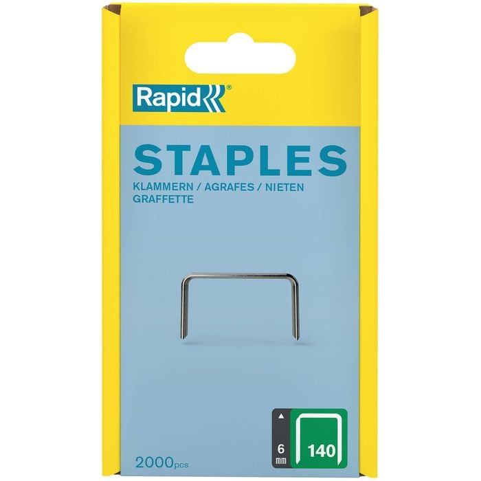 Rapid 6mm 140 Series Staples - 2000 Pack