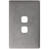HPM 2 Gang Gun Metal Linea Cover Plate