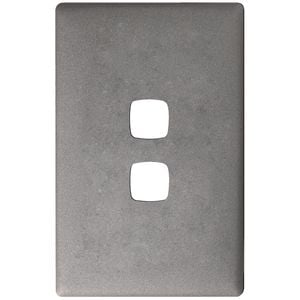 HPM 2 Gang Gun Metal Linea Cover Plate