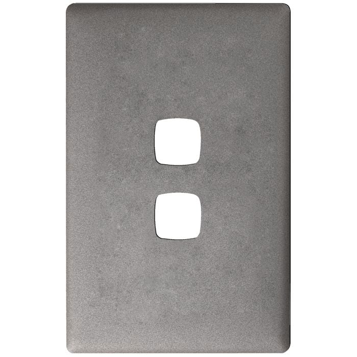 HPM 2 Gang Gun Metal Linea Cover Plate