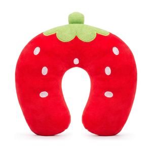 Catzon Animal Travel Pillow for Kids Soft Neck Head-Strawberry