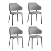 Oikiture 4PC Dining Chair Fabric Grey&Black