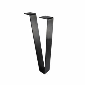 Adoored Black Steel Angled Flat Bar Furniture Leg