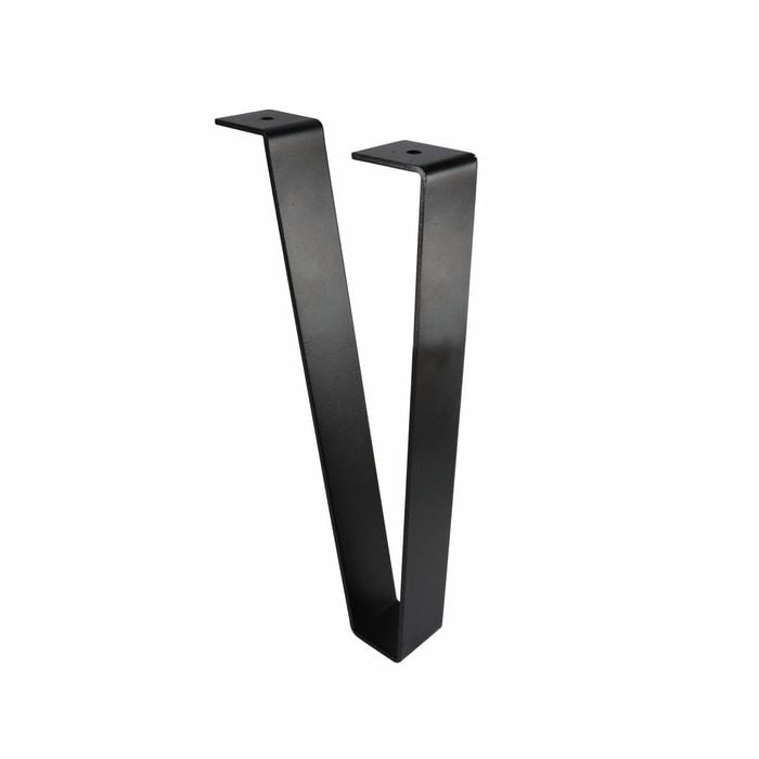 Adoored Black Steel Angled Flat Bar Furniture Leg