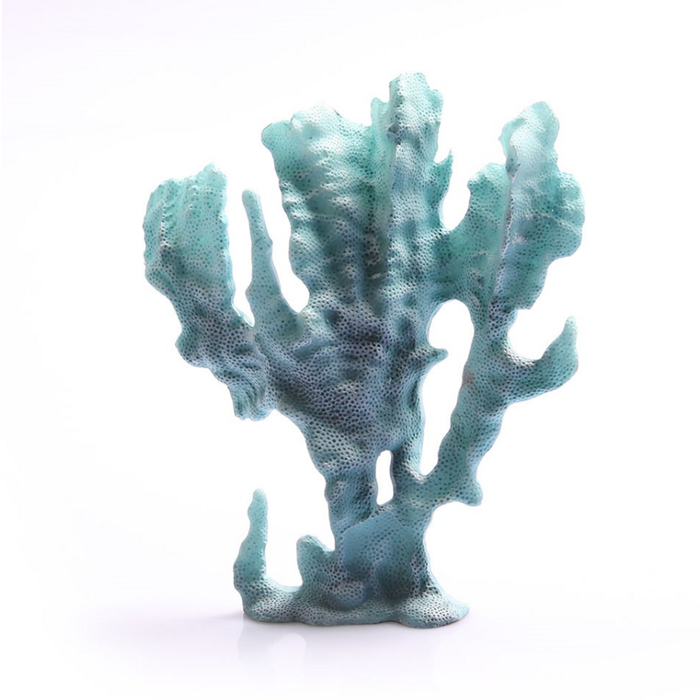 Aqua one cabbage coral blue ornament (36865)