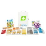 FastAid R2 General Workplace White Metal Wall Mountable Cabinet First Aid Kit