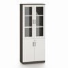 Esma Storage Cabinet Filing Bookcases Unit with Glass Doors & Lockable Base
