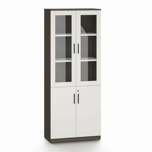 Esma Storage Cabinet Filing Bookcases Unit with Glass Doors & Lockable Base