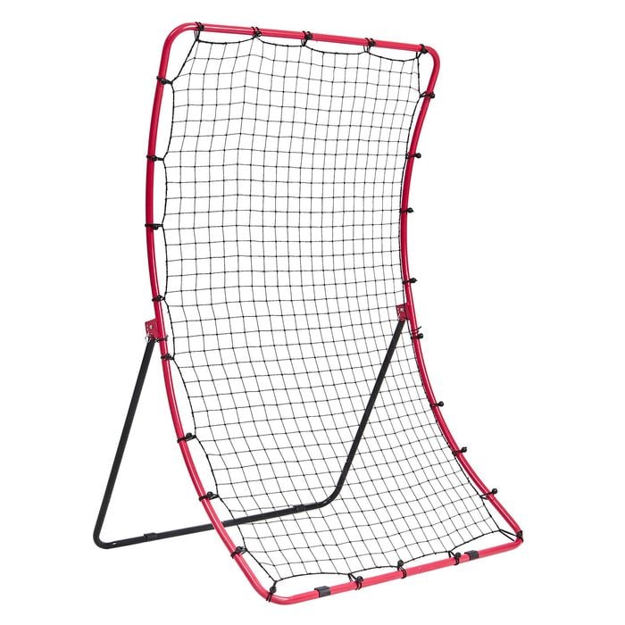 Vevor 121.9x127.6cm Baseball And Softball Rebounder Net Red and Black with PitchBack All Angle Fielding