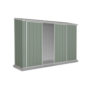 Absco Sheds 3.0 x 0.78 x 1.95m Pale Eucalypt Ezislider Double Sliding Door Garden Shed