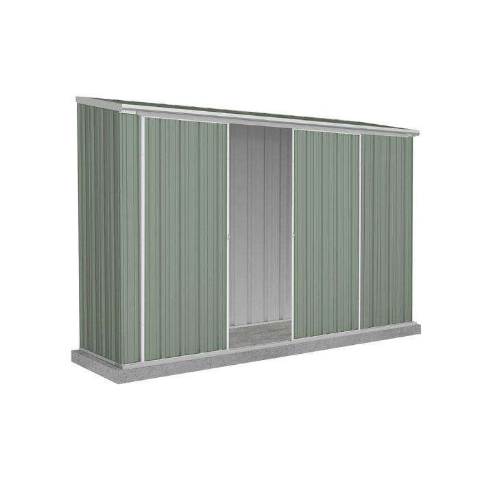Absco Sheds 3.0 x 0.78 x 1.95m Pale Eucalypt Ezislider Double Sliding Door Garden Shed