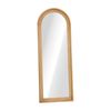 Oikiture Full Length Mirror Elegance Arch 165x60cm Natural Wood Floor Mirrors