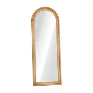 Oikiture Full Length Mirror Elegance Arch 165x60cm Natural Wood Floor Mirrors