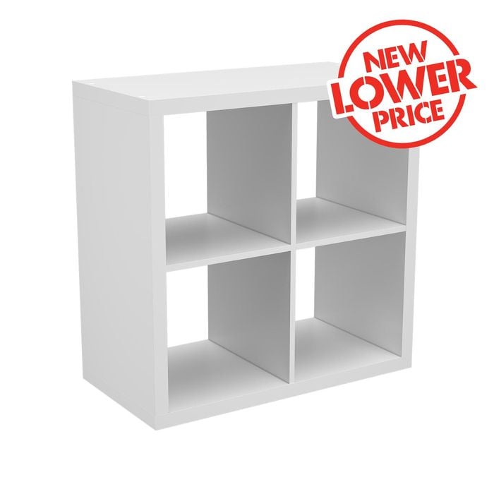 Flexi Storage Clever Cube 76 x 39 x 76cm White 2 x 2 Cube Unit
