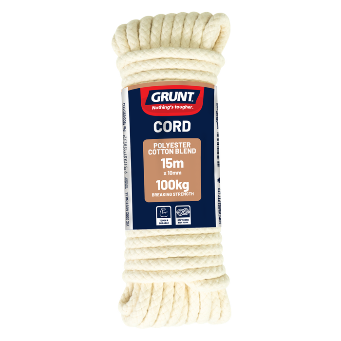 GRUNT 10mm x 15m Polyester Cotton Cord