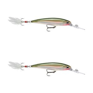 2x Rapala 10cm X Rap Deep Diving Jerkbait Fishing Lures - Olive Green
