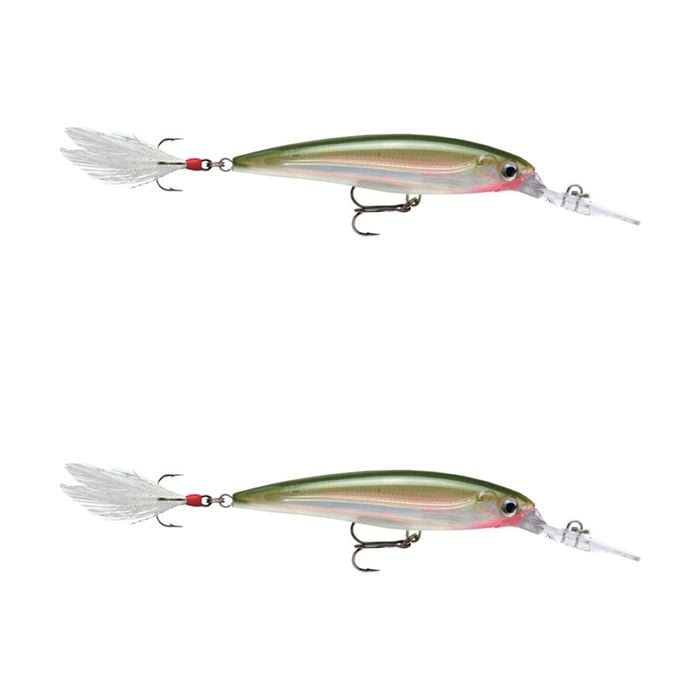2x Rapala 10cm X Rap Deep Diving Jerkbait Fishing Lures - Olive Green