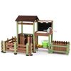 Costway Kid Outdoor Mud Farm Playset Wood Barnyard Pretend Toy-Brown